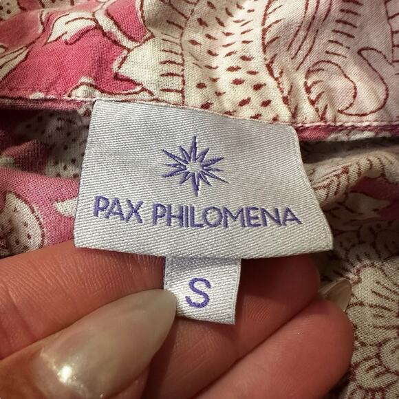 PAX PHILOMENA LAURA FLORAL PAJAMAS Pink White Pajama Set Size small - Picture 4 of 15